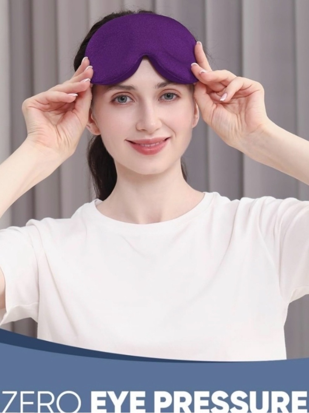 NWT Plush Purple Contoured Sleep Mask - Gentle Eye Pressure Relief. In box.